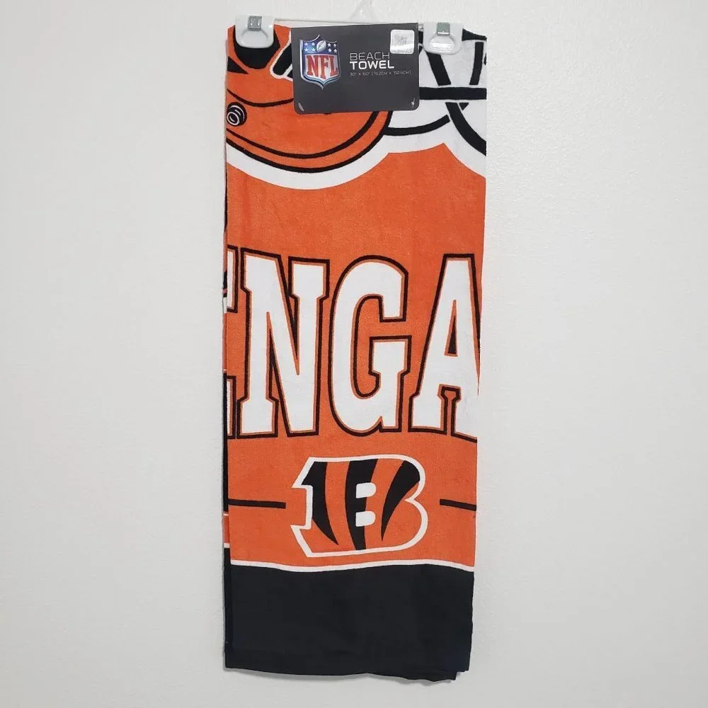 NWT NFL Cincinnati Bengals 30 by 60 Fiber‎ Reactive Beach Towel